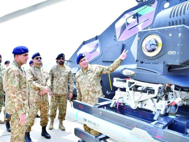 coas field marshal syed asim munir is being briefed about z 10me attack helicopter in multan photo app