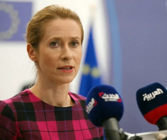 kaja kallas the european union s high representative for foreign affairs and security policy and vice president of the european commission talks to journalists before the eu southern neighbourhood ministerial meeting in brussels on july 14 2025 file photo afp