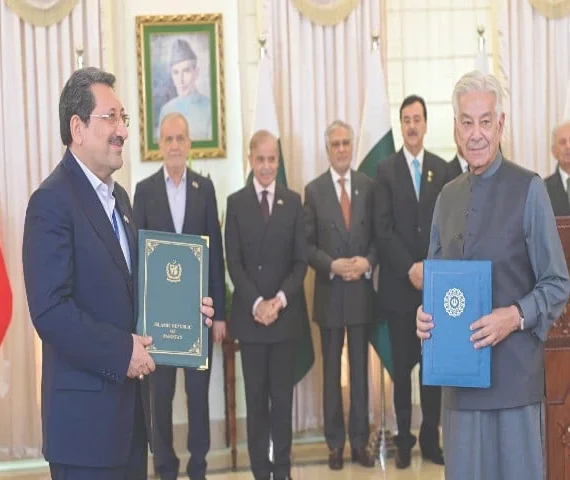 prime minister shehbaz sharif iranian president dr massud pezeshkian and other dignitaries witness the signing ceremony of various mous and agreements between the two countries photo express