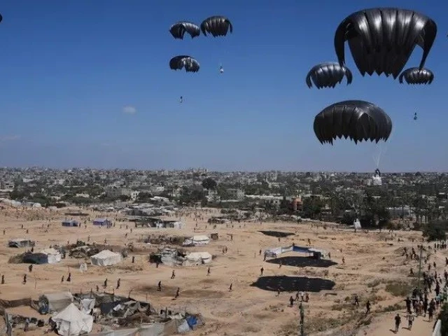 a file image of food aid airdrop in gaza photo afp