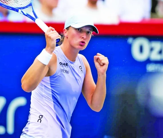 iga swiatek was in action against china s guo hanyu at the wta canadian open photo afp