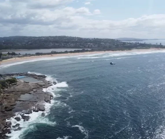 a drone view of long reef beach following an incident where a surfer died after being attacked by a large shark in dee why near sydney australia september 6 2025 in this screen grab obtained from social media video photo reuters