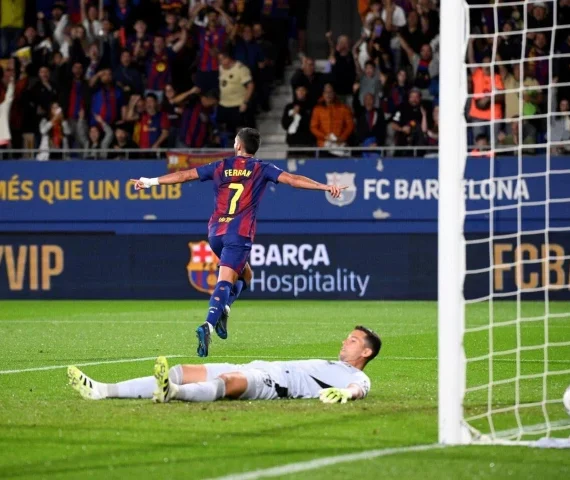 barcelona s spanish forward ferran torres took his chance with both hands photo afp