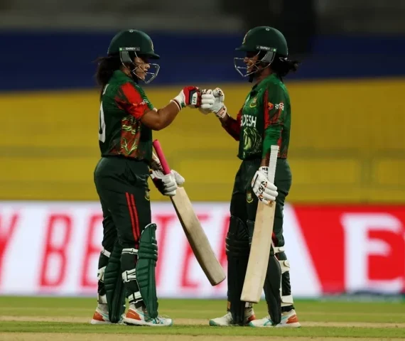 rubya haider and nigar sultana guided bangladesh towards the target with a crucial 62 run partnership photo icc