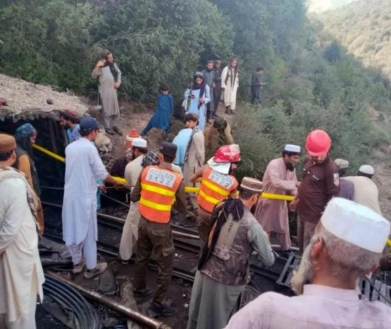 rescue operation underway to recover the bodies of mine workers who died in a mine collapse in kurram district of khyber pakhtunkhwa photo app