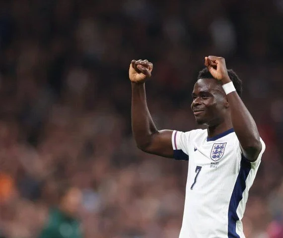 bukayo saka makes history as england extend winning streak against wales photo afp