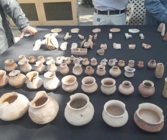 artifacts excavated at the chanhu daro archaeological site are put on display photo express