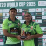 captain abdul razzaq and humayun farhat delivered a blistering opening stand of 144 runs during the over 40 world cup semifinal photo pr