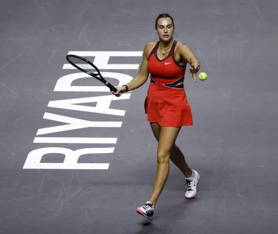 aryna sabalenka during her wta finals round of 16 match against italy s jasmine paolini photo reuters