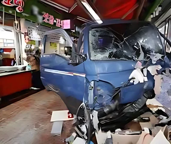 still from video footage showing truck in the market photo reuters